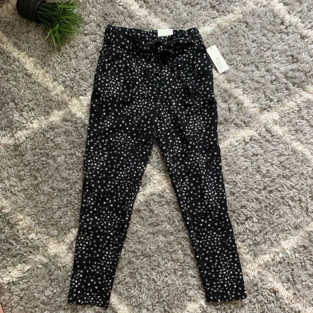 NWT belted straight ankle dainty wispy pants  XS